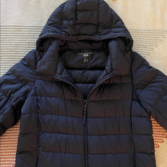 Women's Navy Ultra Light Down Parka - Picture 5 of 10
